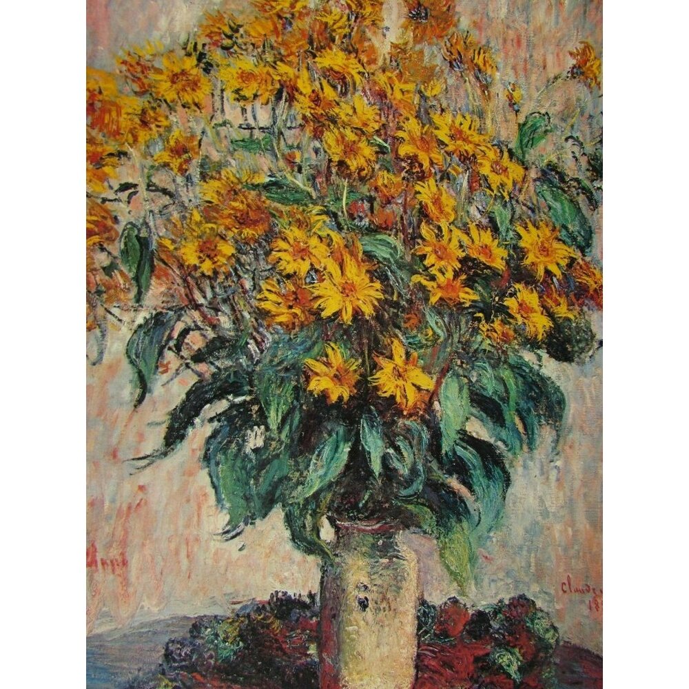 vintage Claude Monet Vase Chrysanthemums Print National Gallery of Art DC 53089